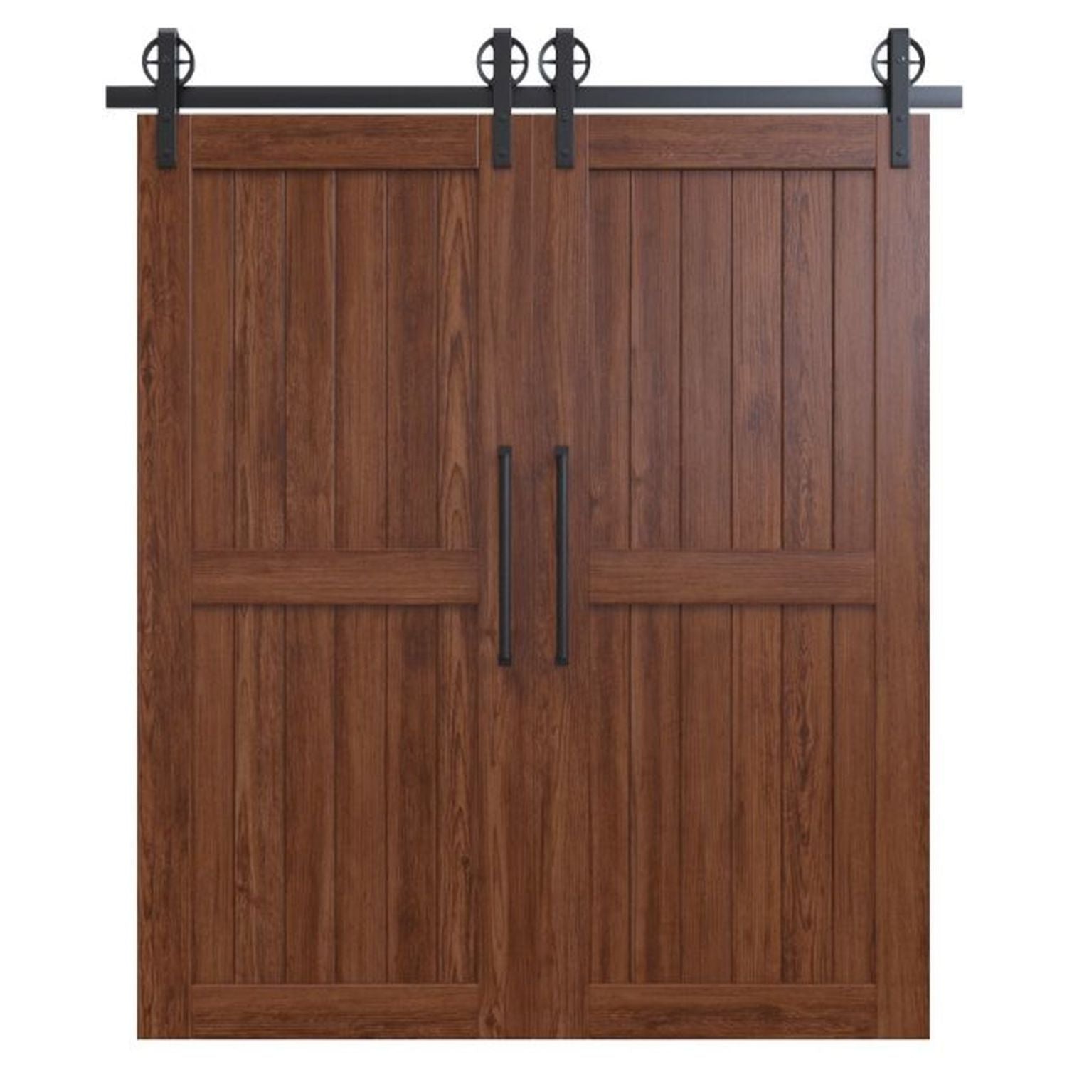 Arsington - Two Custom Made 2 Panel Planks Double Sliding Barn Doors