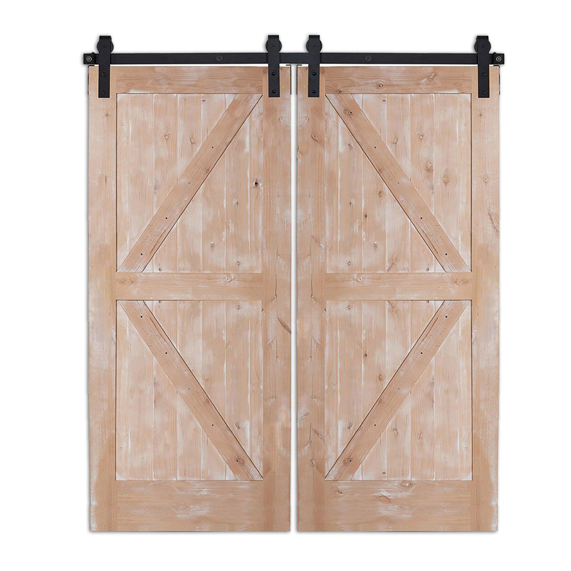 Fearbury Modern Two Panel Z Design Sliding Double Barn Door