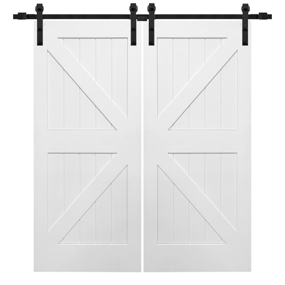 Inkdon - Two Custom Made Framed Double Z Planks Sliding Barn Doors
