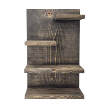 Load image into Gallery viewer, Farmhouse Rustic Shelf Wall Mounted Wood Storage Handcrafted Organizer Rack for Bathroom, Living Room, Kitchen - Cali Custom Build