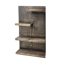 Load image into Gallery viewer, Farmhouse Rustic Shelf Wall Mounted Wood Storage Handcrafted Organizer Rack for Bathroom, Living Room, Kitchen - Cali Custom Build