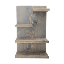 Load image into Gallery viewer, Farmhouse Rustic Shelf Wall Mounted Wood Storage Handcrafted Organizer Rack for Bathroom, Living Room, Kitchen - Cali Custom Build