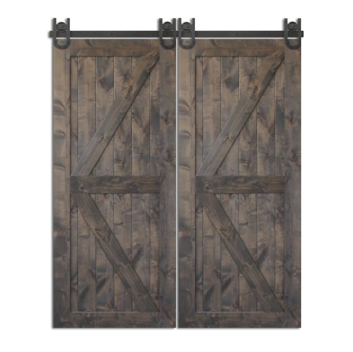 Graywall Two Panel Z Design Interior Double Barn Door