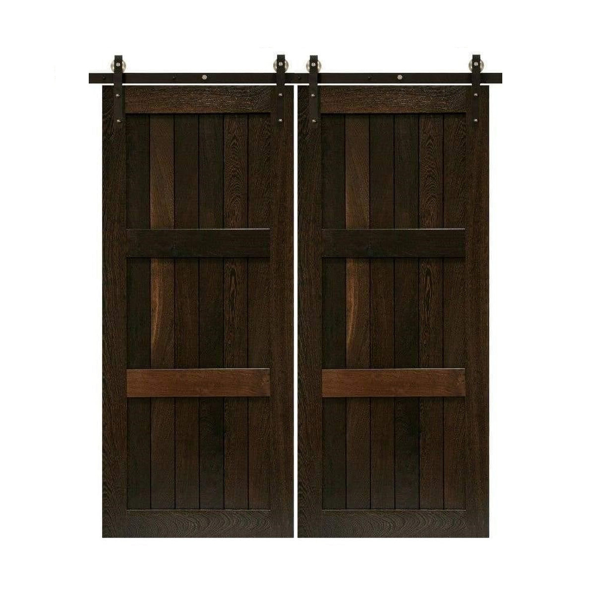 Beachhold - Interior Three Panel Design Double Barn Door