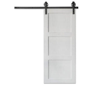 Carrington- Custom Made Three Panel White Modern Sliding Barn Door
