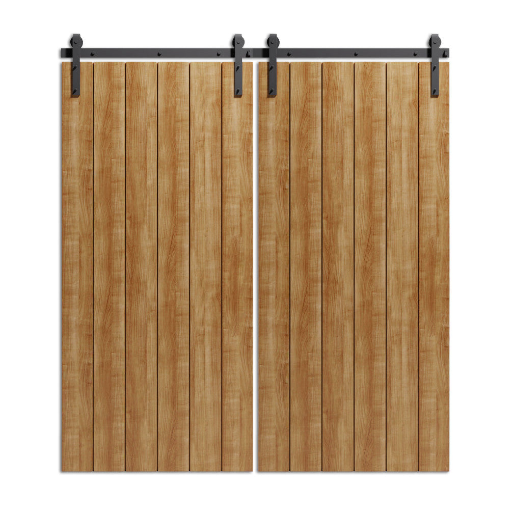 Flameyard - Modern Six Vertical Panel Design Interior Double Barn Door