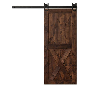 Boatwright - Custom Made Rustic Farmhouse Framed Single X Planks Style Sliding Barn Door Style - Cali Custom Build