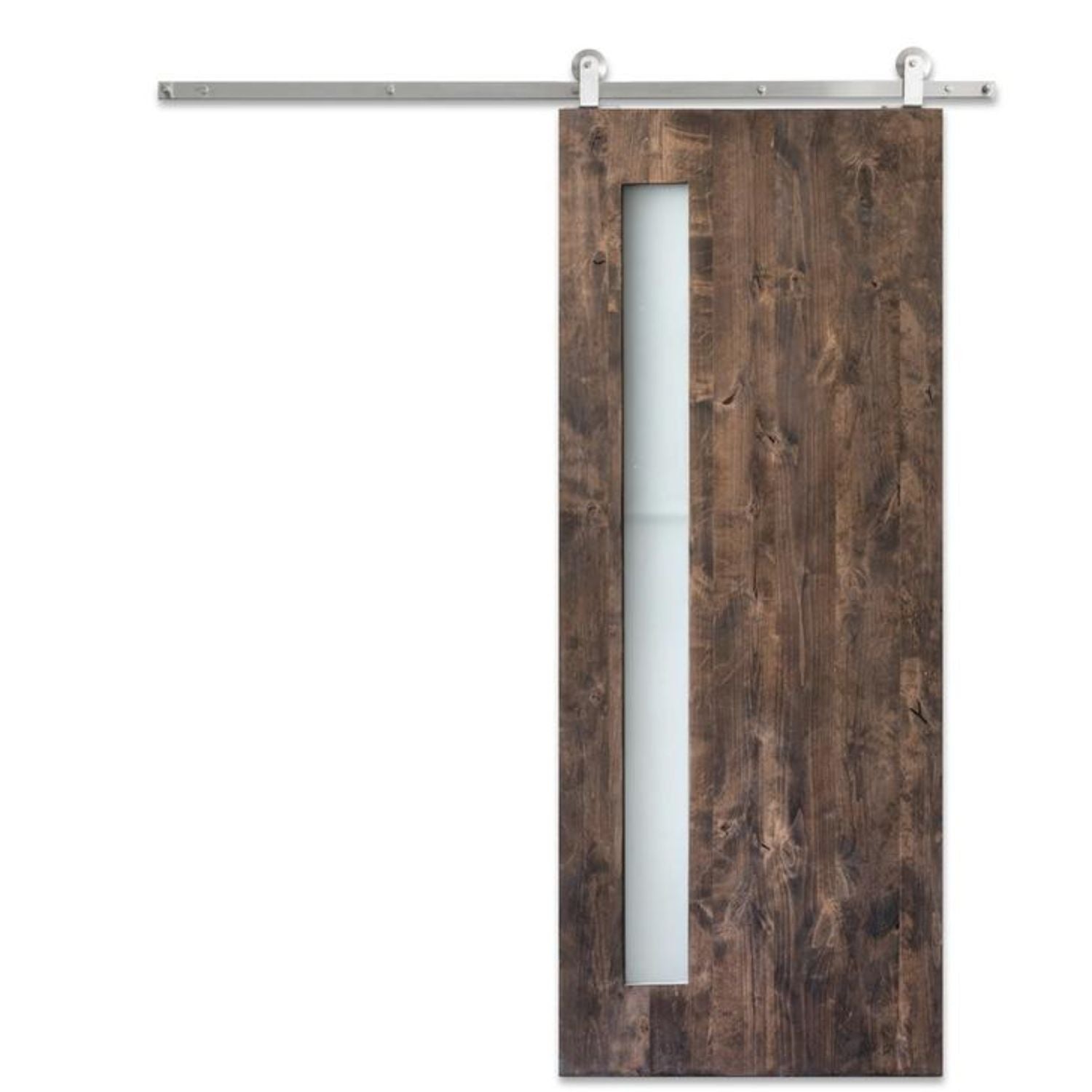 Hollyhead - Custom Made One Vertical Vision Lite Panel Clear Glass Lowa Style Rustic Contemporary Farmhouse Sliding Barn Door
