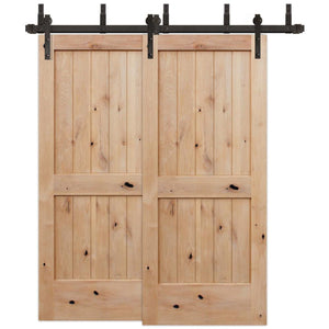 Innswood - Custom 2 Panel Natural Style Planks Sliding Barn Door