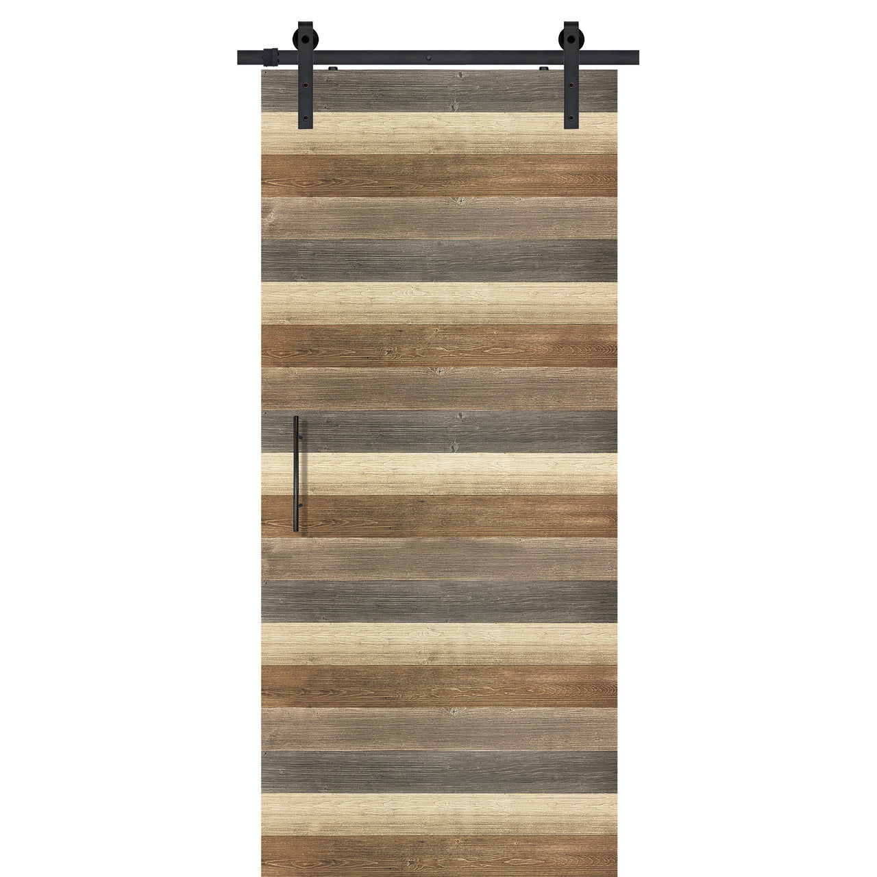 Lapila - Horizontal Various Color Plank Single Sliding Barn Door
