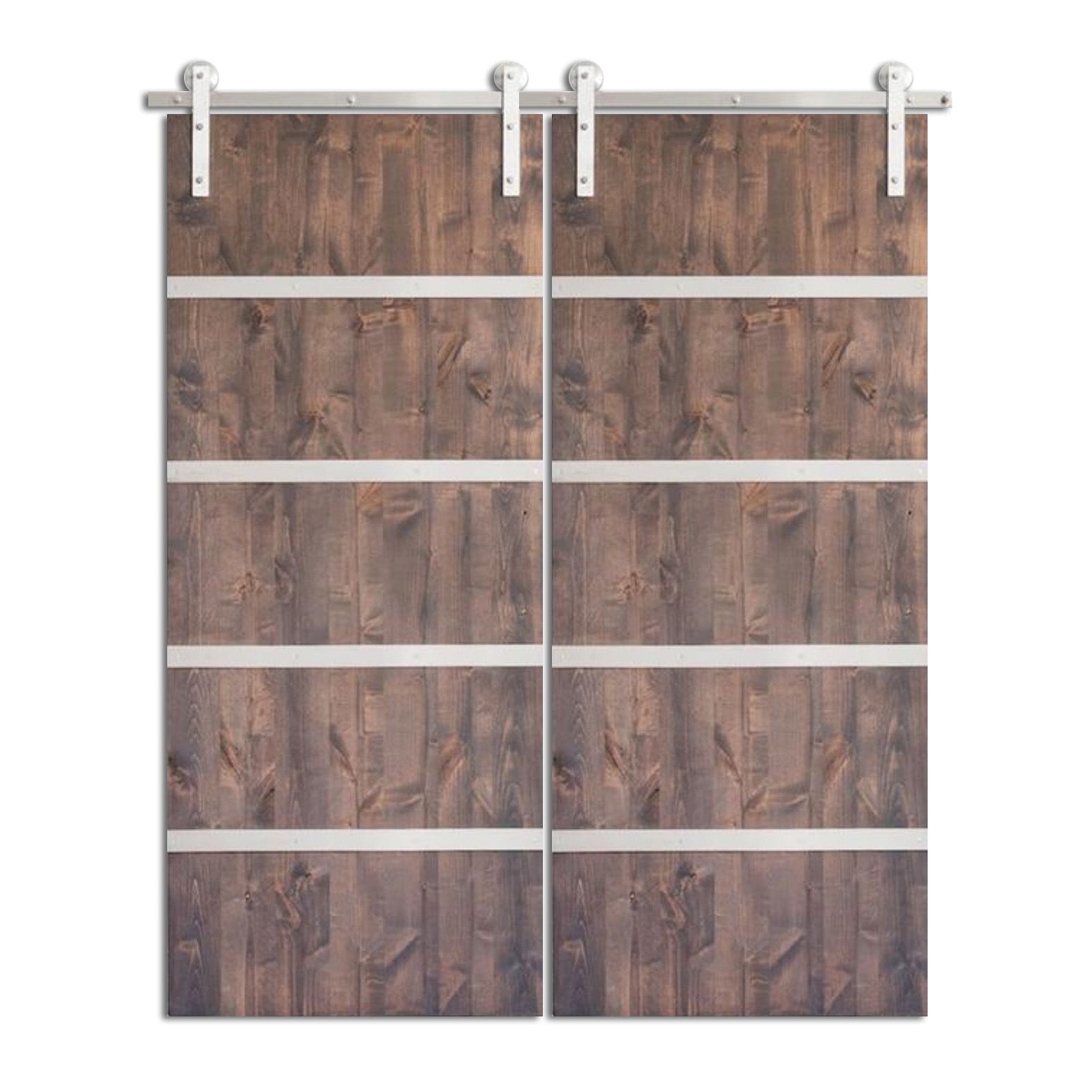 Lenten - Five Panel Interior Sliding Double Barn Door