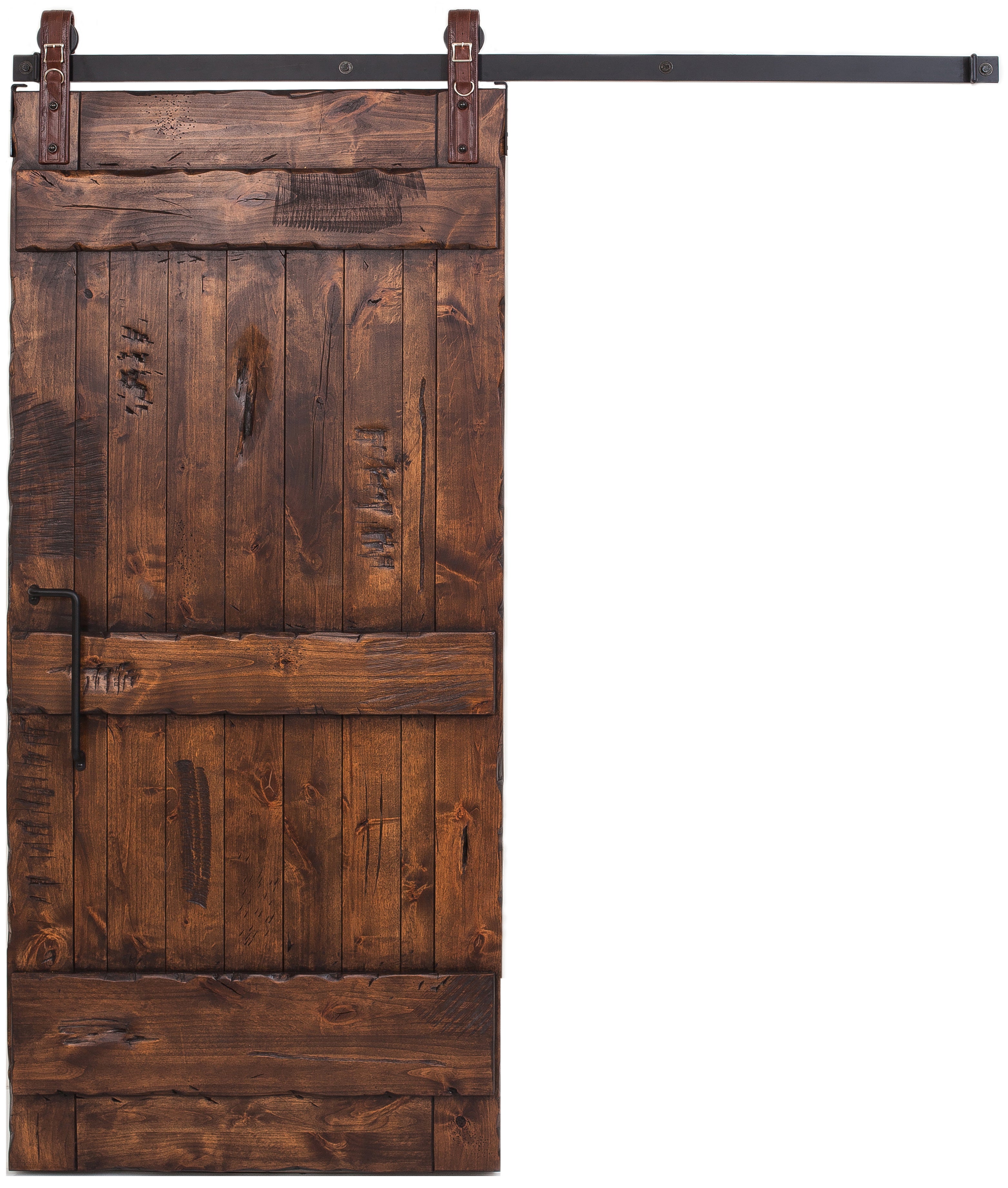 Lioch - Two Panel Rustic Ranch Style Single Barn Door