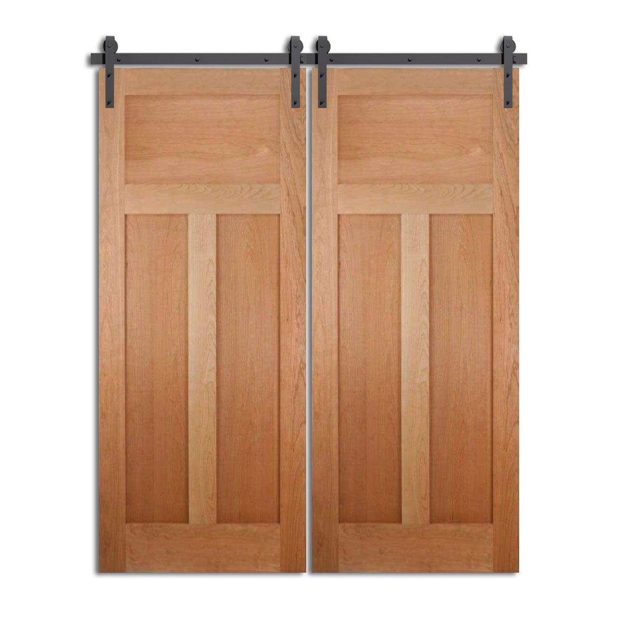 Oxshell - Three Panel Modern Design Interior Double Barn Door