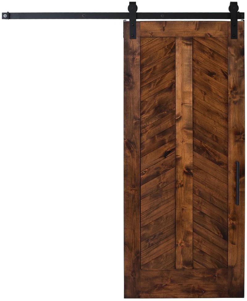 Ramshorn - Custom Made Framed Plantation Up Chevron Rustic Farmhouse Sliding Barn Door