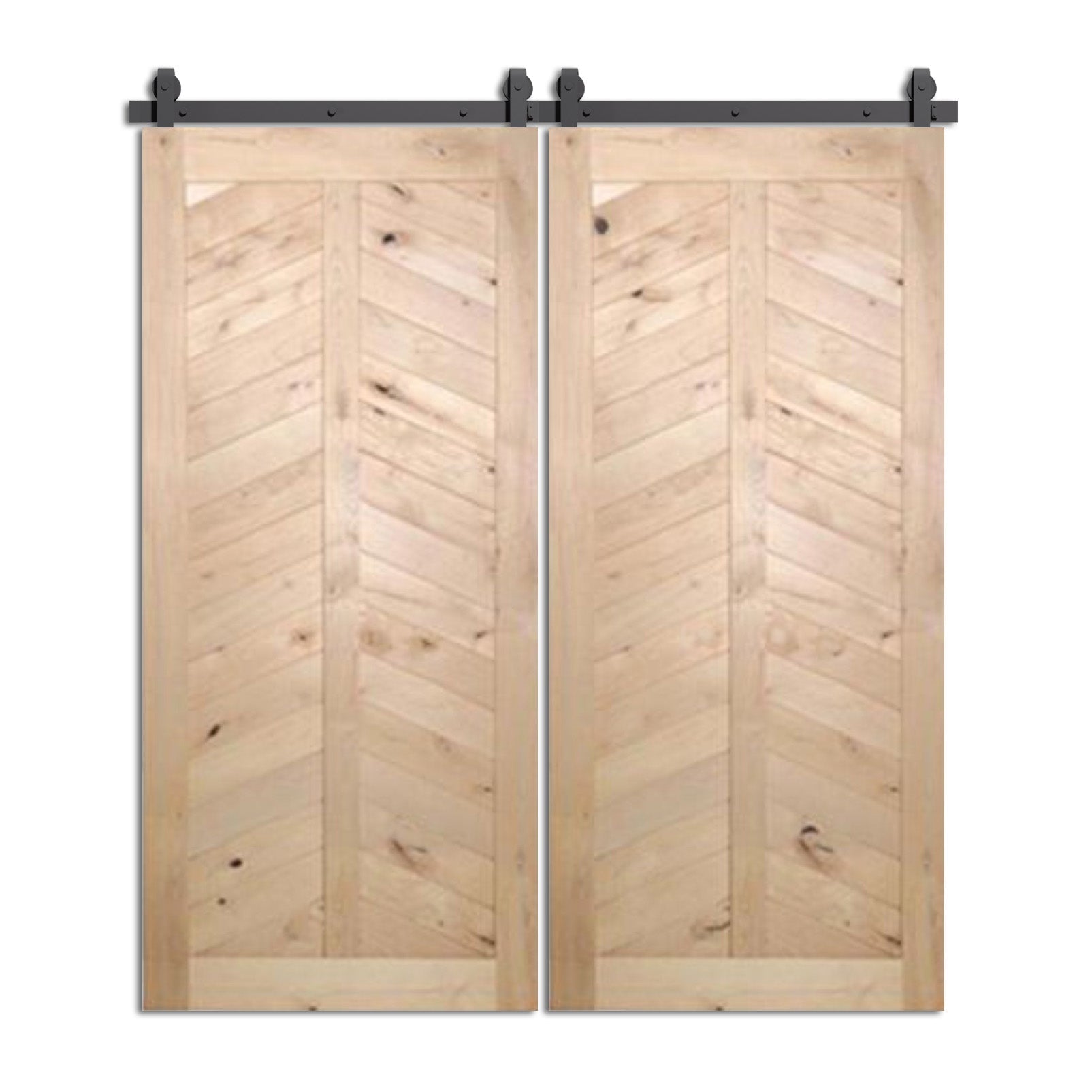 Timberpeak - Two Panel Arrow Design Sliding Double Barn Door