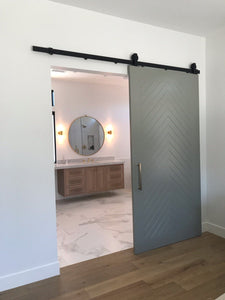 Wavemeet - Custom Made Modern Farmhouse Framed Upward Chevron Sliding Barn Door