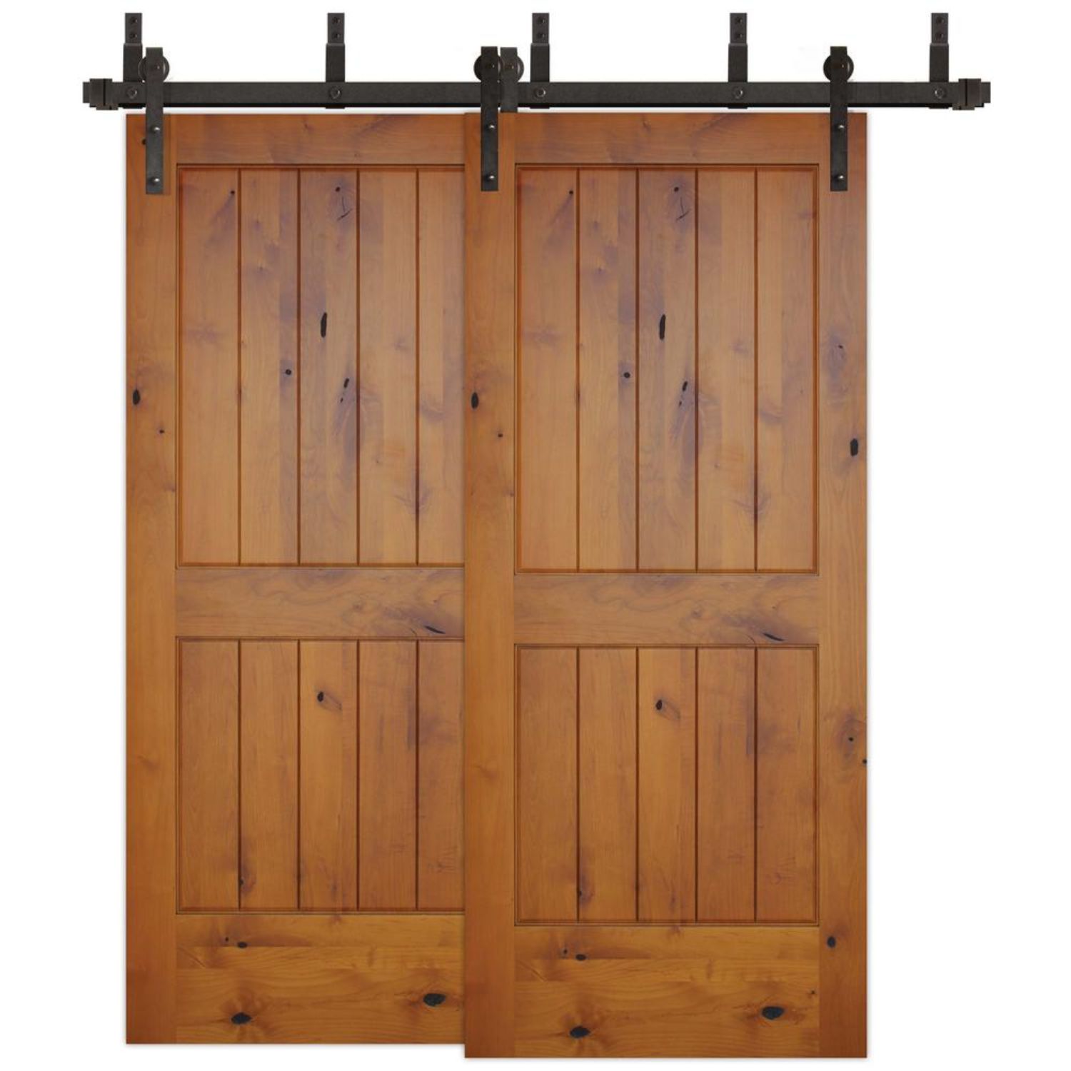 Yarrin -  Custom Made Rustic 2 Panel Double Sliding Barn Door