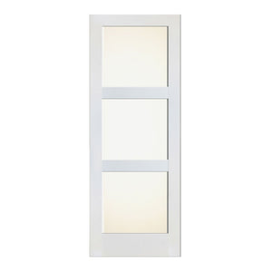 Lefryae - Modern Three Glass Panels Interior Barn Door