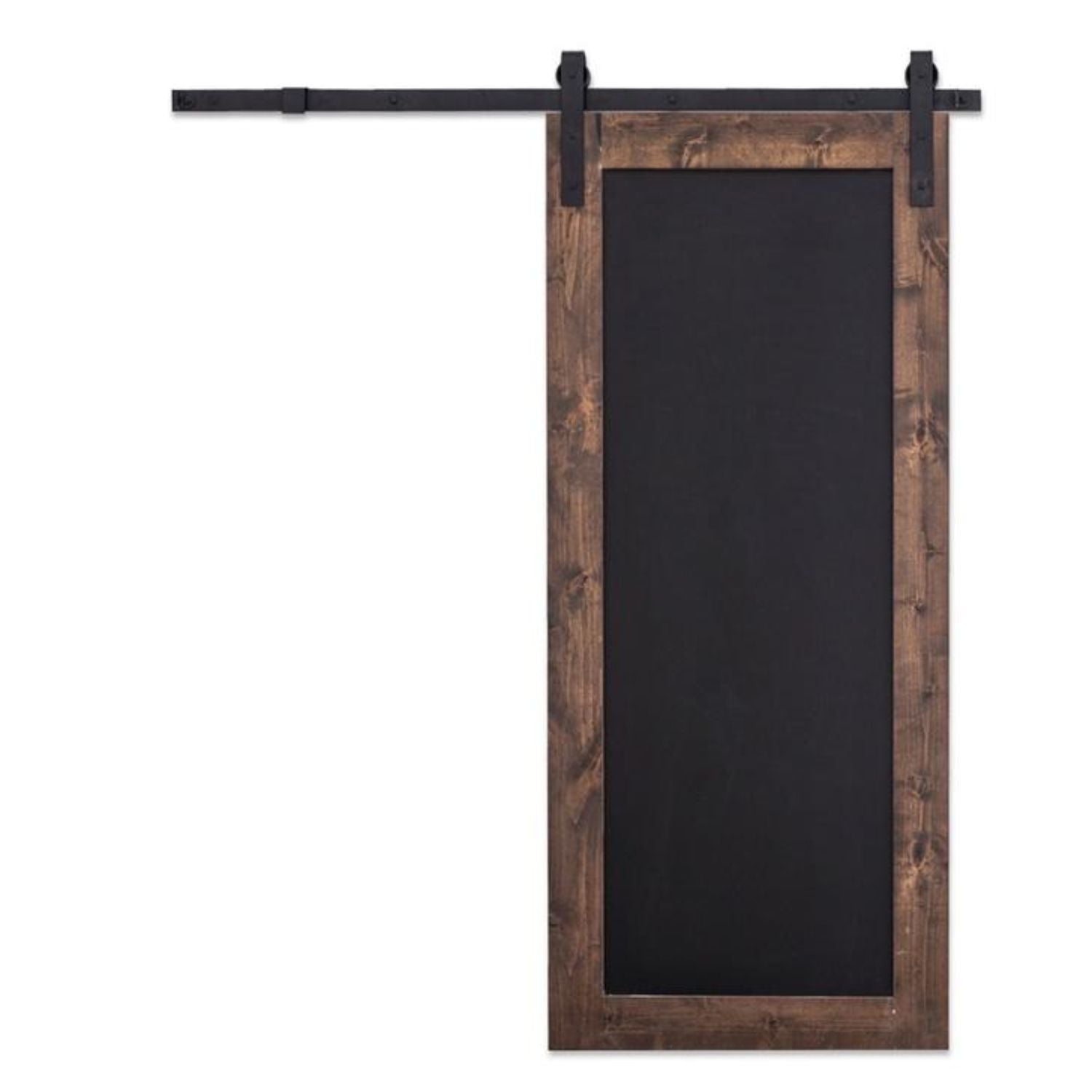 Custom Made Wood Framed Chalkboard Front Size Modern Rustic Farmhouse Sliding Barn Door - Cali Custom Build