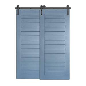 Drence -  Sky Blue Modern Interior Bypass Double Sliding Barn Door