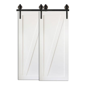 Sachester - Custom-made Big Z style Double Sliding White Barn Door