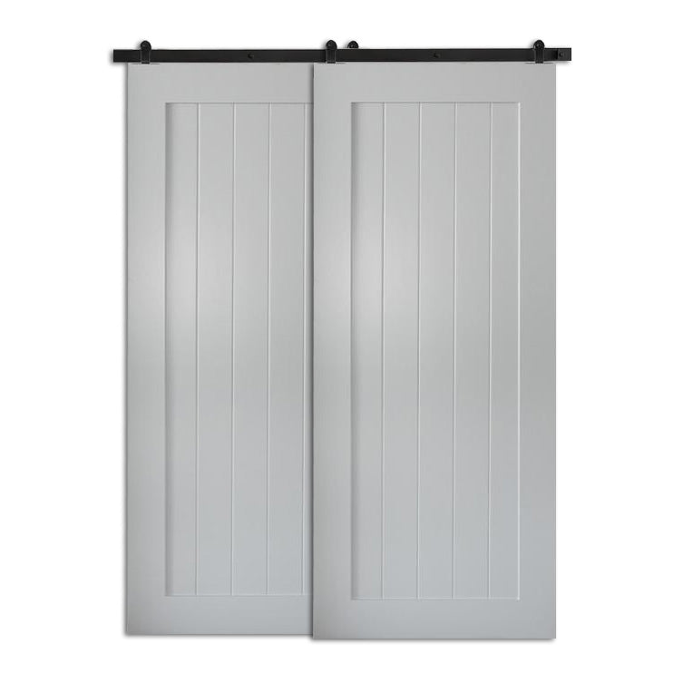 Burgh - Double Sliding White Panel Bypass Barn Doors
