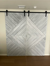 Load image into Gallery viewer, Two Arrow Chevron Connected two tone white washed Sliding Doors - Cali Custom Build